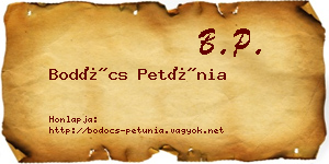 Bodócs Petúnia névjegykártya
